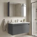 Set Dulap de Baie cu Chiuvetă și Oglindă (2 Piese), Hanah Home, Arno 100, Gri