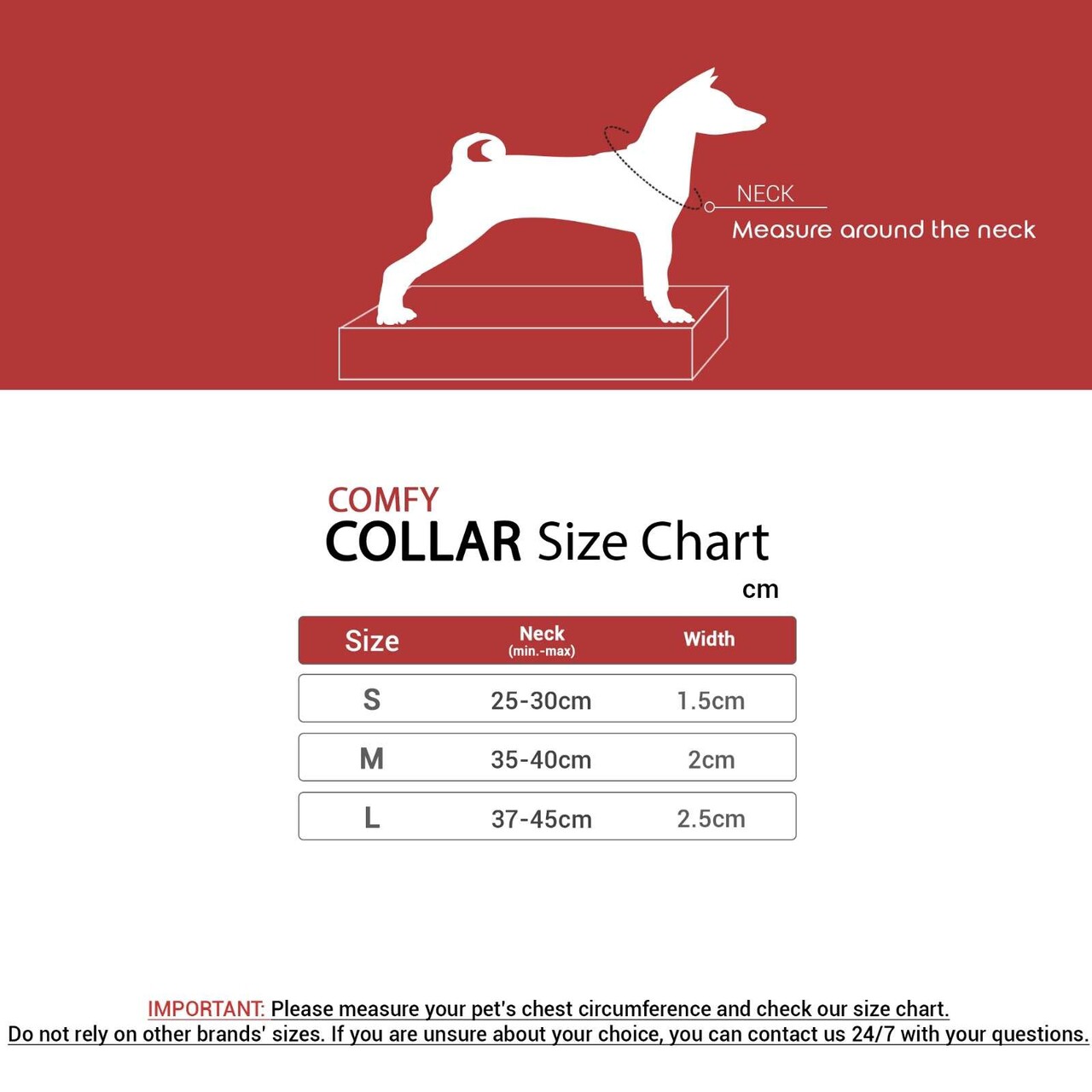 Zgarda pentru câini, Paws &amp; Whiskers, Comfy, Poliester, Rosu - imagine 4