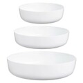 Set 3 platouri / vase pentru copt, Luminarc, Diwali, sticla, alb