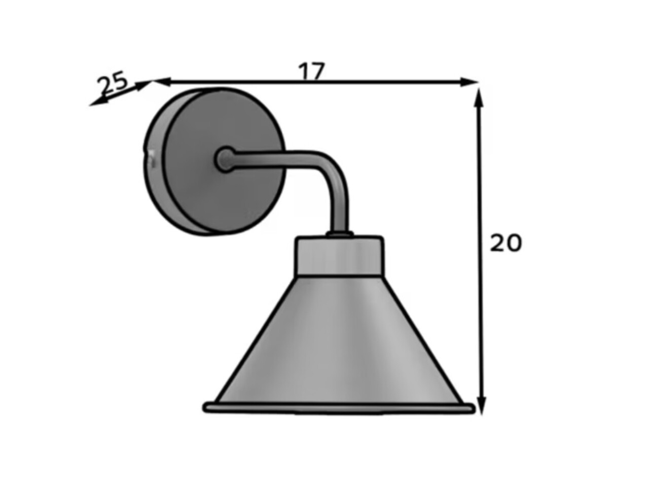 Aplica de perete ELTAP, Detmer, 17x25x20 cm, 1xE27, 15W, otel, negru/auriu