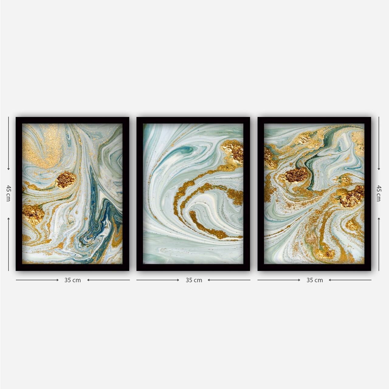 Set 3 tablouri decorative, 3SC116, Plastic, Multicolor - view 2