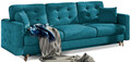 Canapea extensibila 3 locuri ELTAP, Ask05, Asgard, 233x92x93 cm, lemn/poliester, albastru