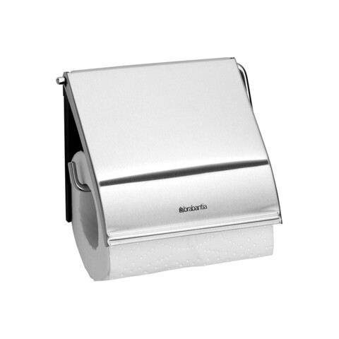 Suport hartie igienica, Brabantia, ReNew Matt, 13.2x1.7x12.3 cm, otel, argintiu