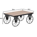 Masuta de cafea Natural Black, InArt, 90x60x42 cm, fier/MDF