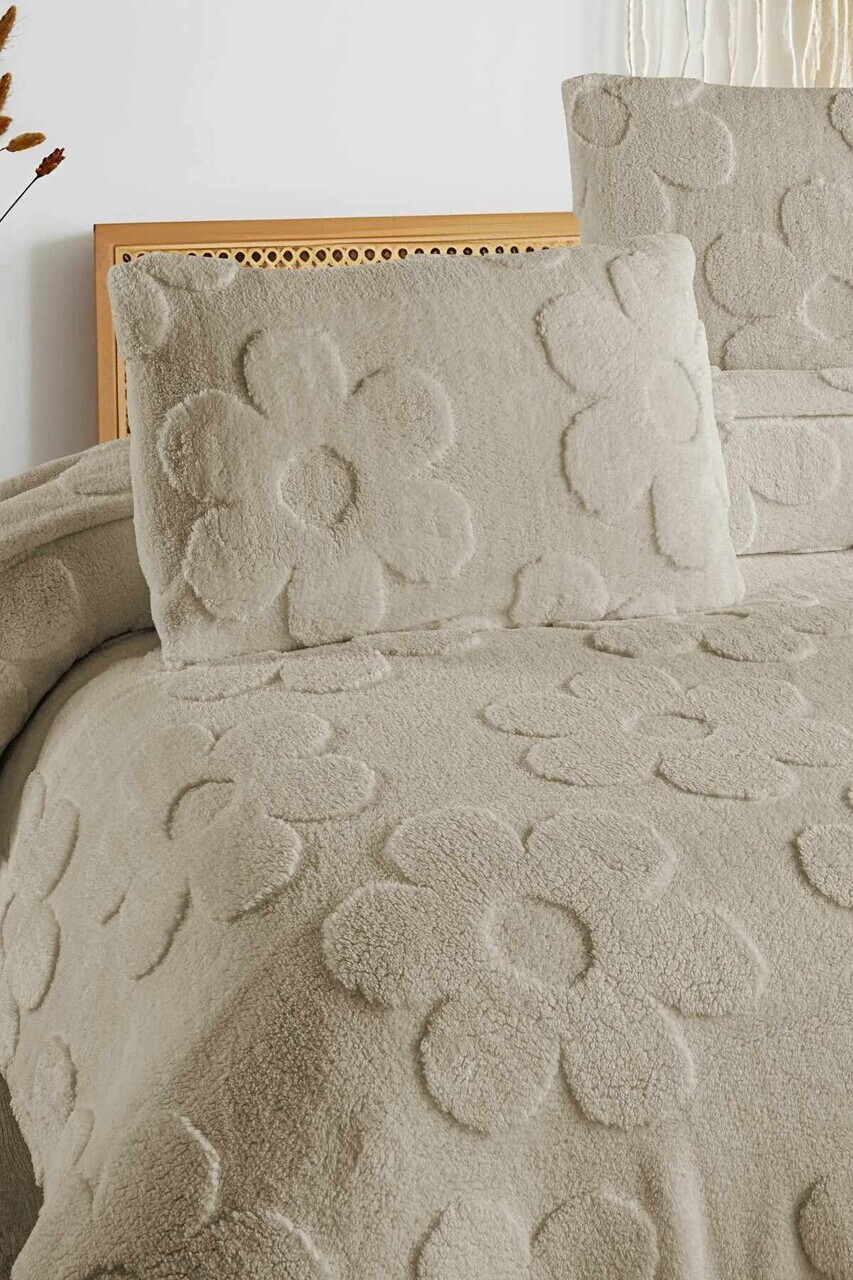 Set cuvertura Single 160x220 cm, 2 piese, L'essentiel Maison, Fleura, Poliester, Bej
