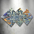 Set 4 tablouri decorative, 4MDF483427741, MDF, Imprimat UV, Multicolor