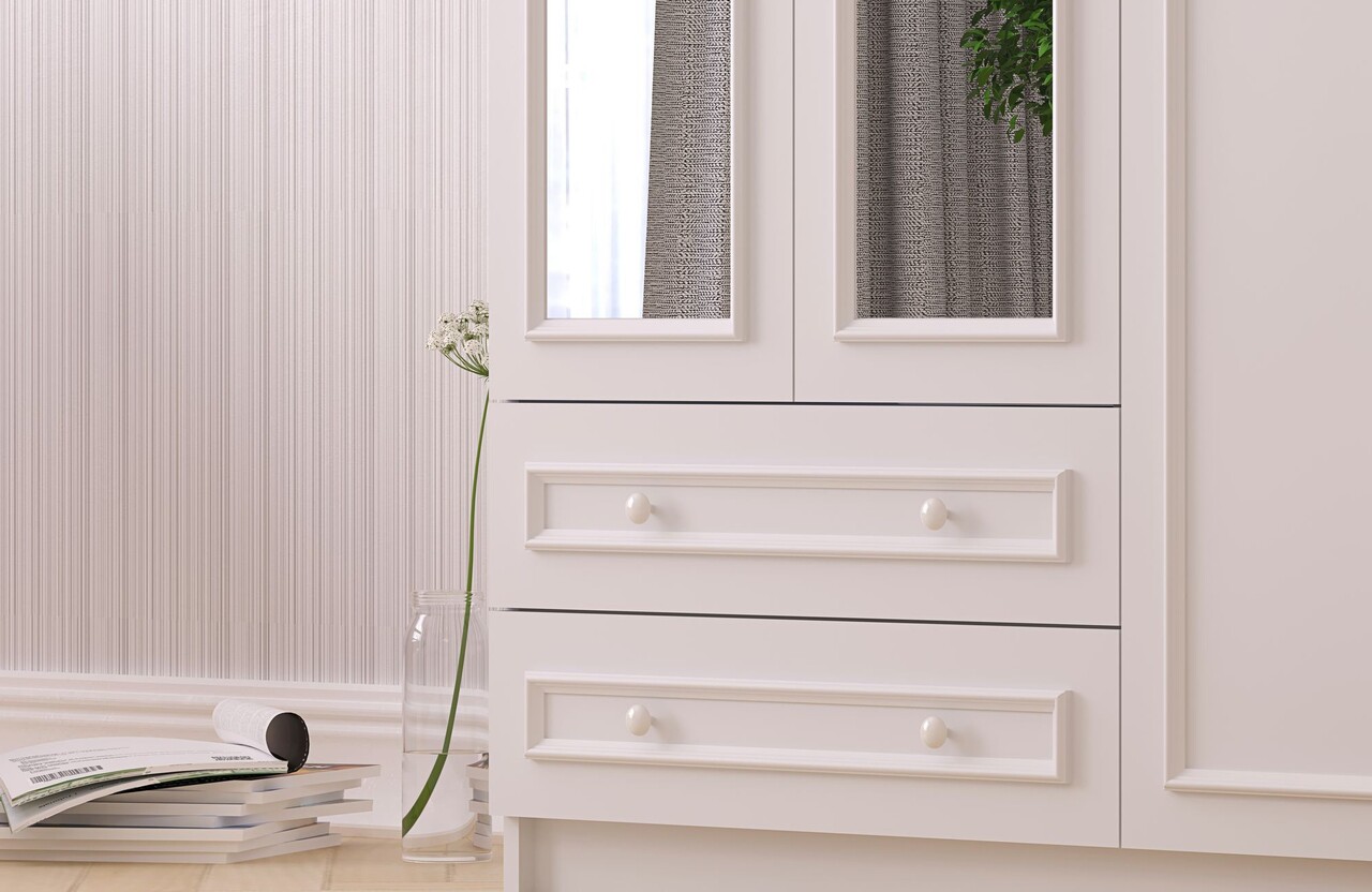 Dulap pentru haine, Rabi, Rb-186, 105x182x52 cm, Alb mat - 2 | YEO