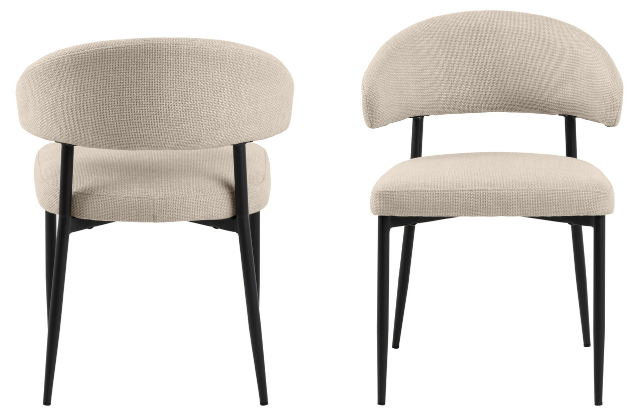 Scaun Edina, Actona, 56x55x77 cm, tesatura structurata/otel, bej - view 9