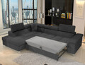 Coltar extensibil stanga 4 locuri ELTAP, ERI-31, Eridano, 275x202x88 cm, lemn/poliester, gri antracit