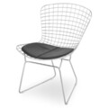 Scaun, Damio, L.52 l.62 H.77, metal/piele ecologica, negru/crom
