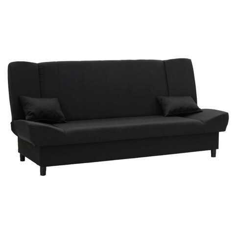 Canapea extensibila 3 locuri Tiko, Pakoworld, 200x85x90 cm, textil, negru