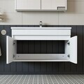 Dulap de baie cu chiuvetă, Hanah Home, 1049, 85x48x45.5 cm, MDF-LAM, Alb mat