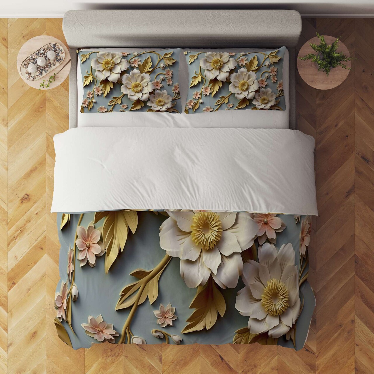 Set husă de pilotă dublă (FR), L'essentiel Maison, FLW_DVT25-14, Multicolor - view 2
