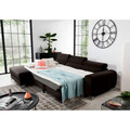 Coltar extensibil stanga 3 locuri ELTAP, LT-22NU, Grayson, 278x205x92 cm, lemn/poliester, maro inchis