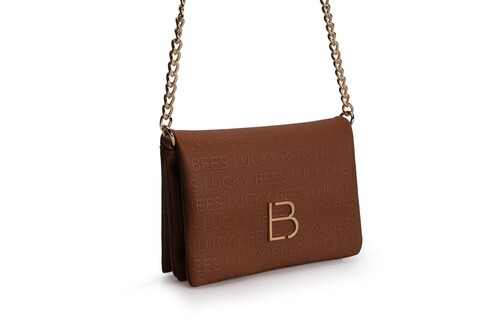 Geanta, lucky bees, 1241 tan, piele ecologica, maro