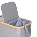 Cos de rufe Nellie, Homla, 55.5x34.5x60 cm, poliester/bambus, gri inchis/natur