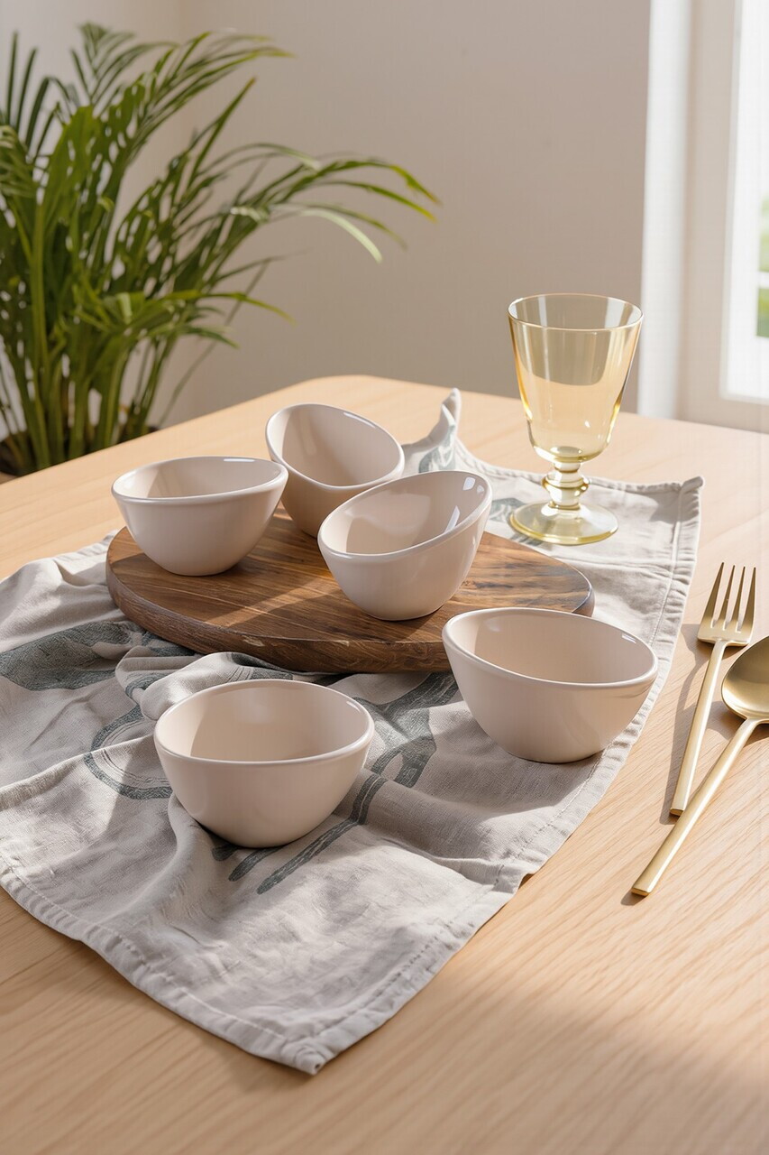 Set boluri pentru sos, Hermia, 275KRM2675, Ø 10 cm, 6 piese, Crem — imaginea 2