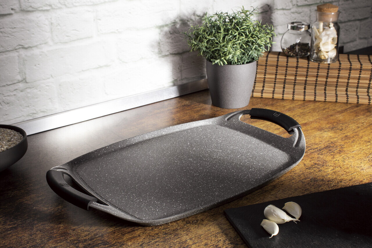Tava grill Berlinger Haus, Stone Touch, 47x29 cm, aluminiu, gri - imagine 3