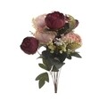 Floare artificiala Peony Bouquet, InArt, H52 cm, rosu