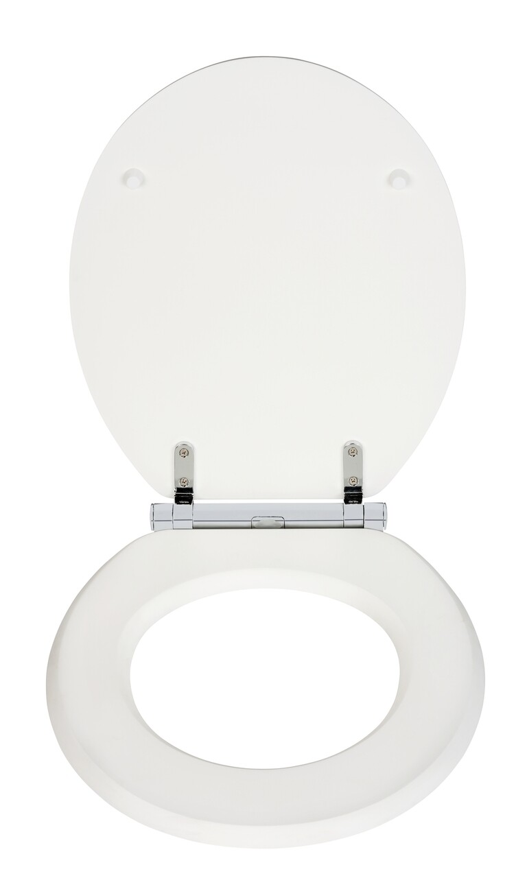 Capac de toaleta cu sistem automat de coborare, Wenko, Easy-Close Morra, 35 x 42 cm, mdf, alb mat - 1 | YEO