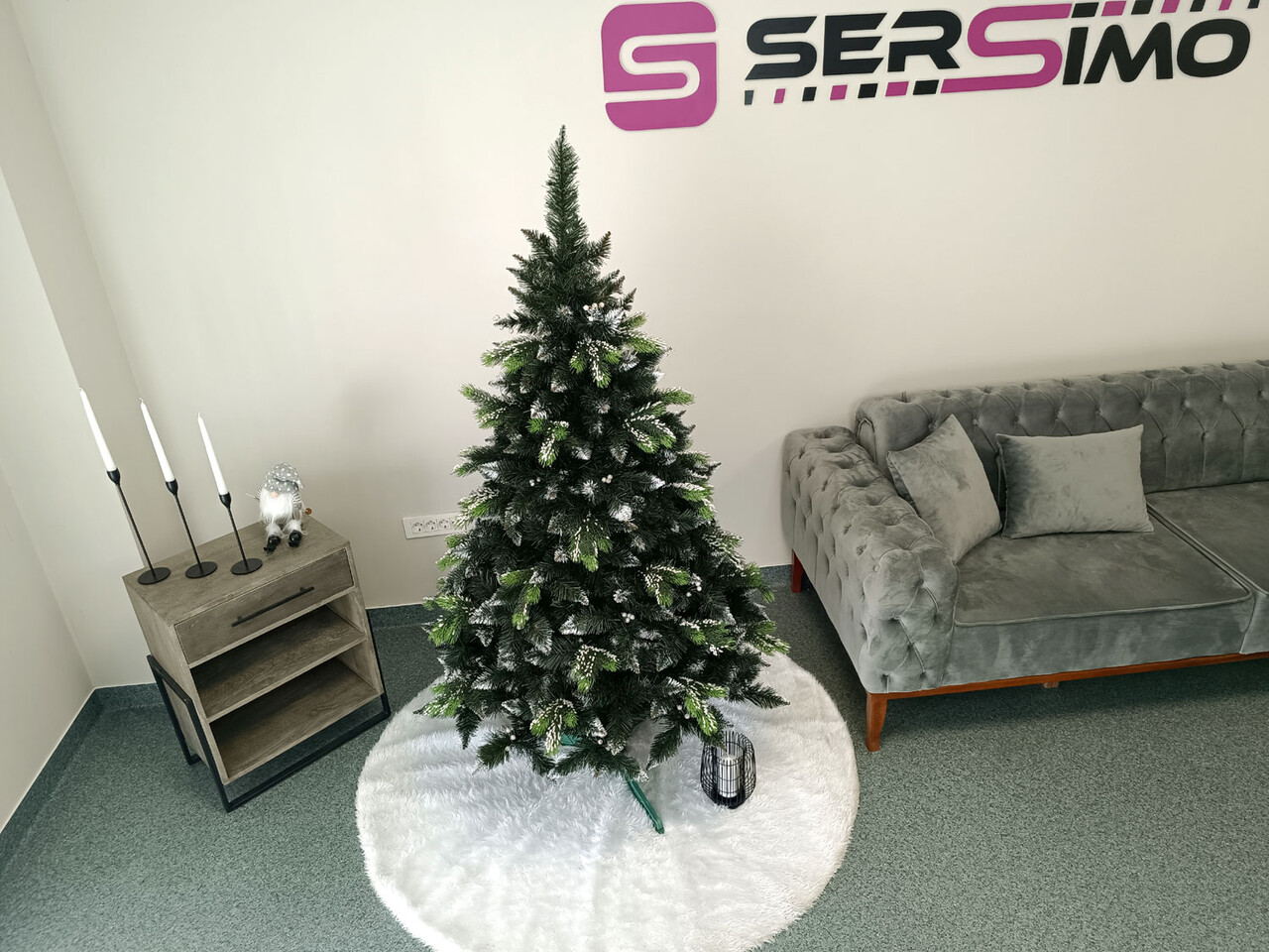 Brad artificial Christmas Deluxe by Sersimo, Diamant, 2D+3D, 180cm — imaginea 13