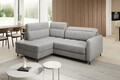 Coltar extensibil stanga 3 locuri ELTAP, LT-03NU, Barea, 208x160x100 cm, lemn/poliester, gri deschis