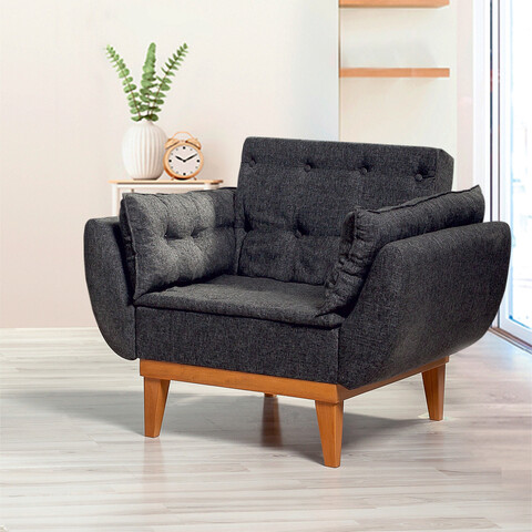 Fotoliu, unique design, 867unq1015, lemn de carpen, antracit