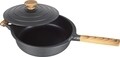 Tigaie adanca + capac Cooking by Heinner, 28 x 8.5 cm,  aluminiu turnat, negru