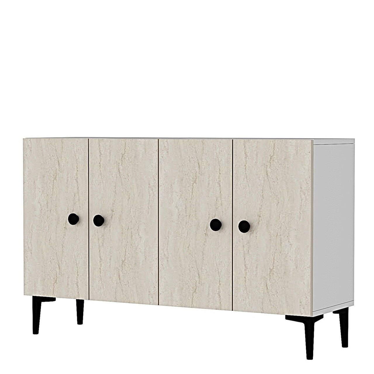 Consola, Hanah Home, Pella 120, 120x75x32 cm, Alb / Travertin - view 5