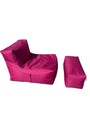 Set fotolii tip puf (2 piese), Pufito, 535PFT1214, Poliester, Roz