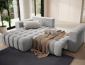 Coltar extensibil stanga 4 locuri ELTAP, Bon-15, Bonett, 250x175x92 cm, lemn/poliester, gri deschis