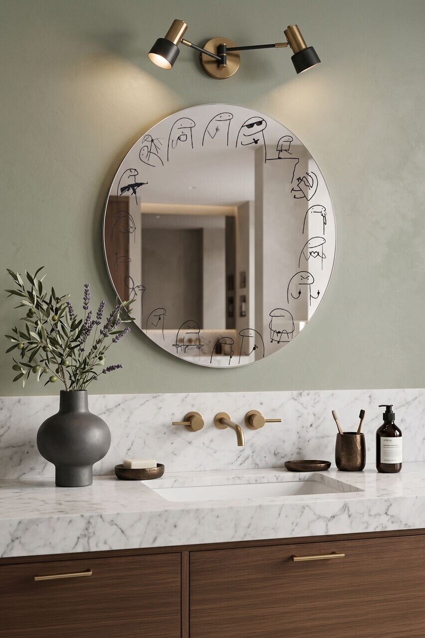 Oglinda decorativa, Artflrkmrrmdl1, Cadru: 100% MDF ALB (Grosime: 8 mm), Transparent — imaginea 3