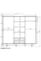 Dulap pentru haine, Rabi, Rb-049, 210x190x52 cm, Alb mat