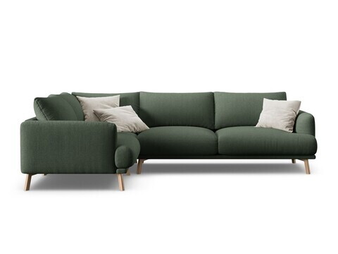 Coltar stanga 4 locuri, Naomi, Micadoni Home, 280x195x75 cm, tesatura structurata, verde muschi