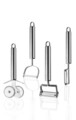 Set 4 ustensile pentru curata BLS, Rowe, metal inoxidabil, gri inchis