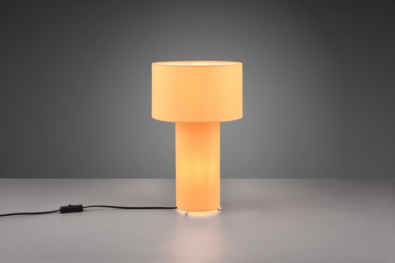 Lampa de masa Bale, TRIO, 24x40 cm, 10W, 2x E27, textil, portocaliu - 1 | YEO