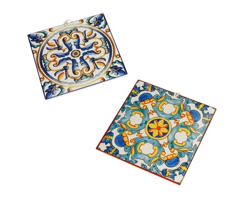 Poza Set 2 suporturi pentru pahare, Medicea, Brandani, 16x16 cm, ceramica