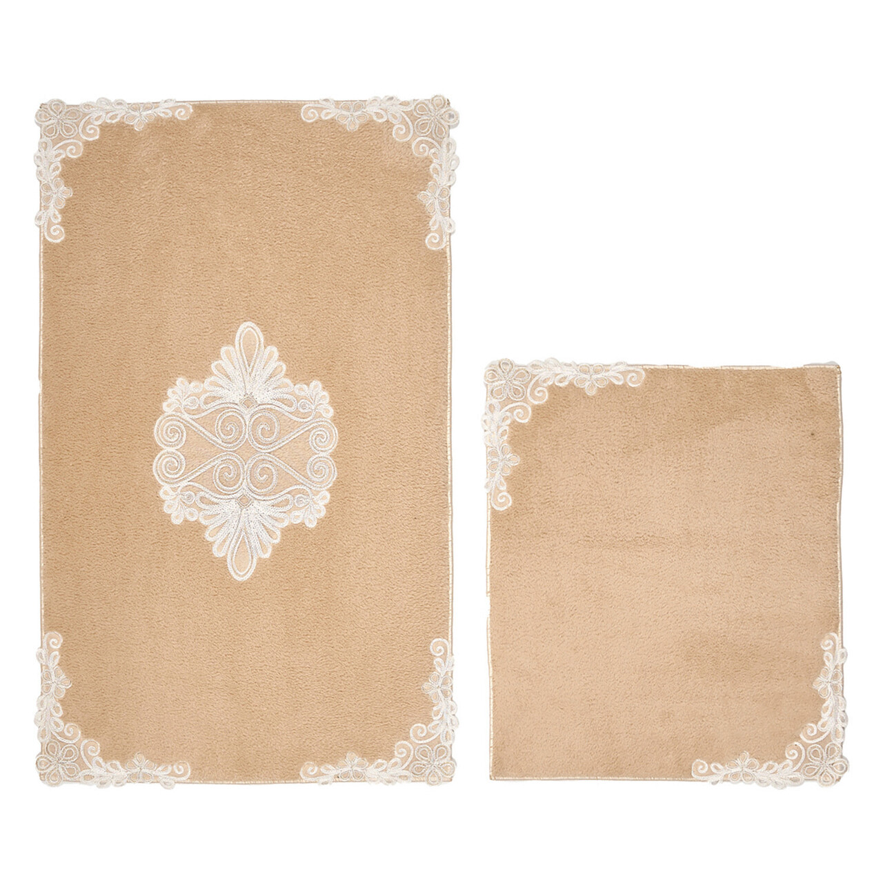 Set covorase de baie 2 piese, Alanur Home, cot-klzt5-32, Poliester, Cappuccino - 1 | YEO