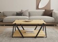 Masuta de cafea, Puqa Design, Lara, 93.6x41.2x63.6 cm, PAL, Stejar antracit / safir