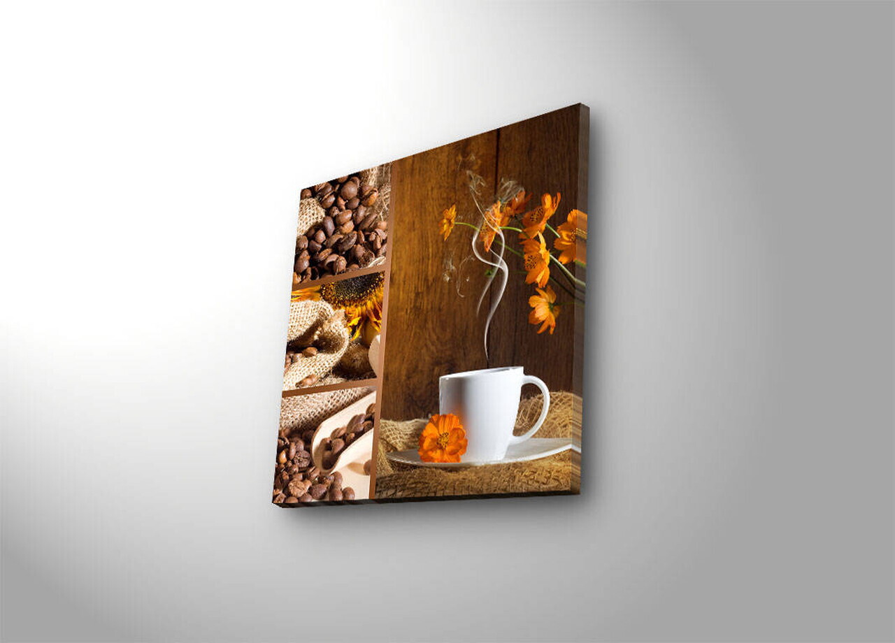 Tablou decorativ cu lumina LED, 2828İACT-16, PÂNZĂ DIN PIELE ÎNTOARSĂ, Dimensiune: 28 x 28 cm, Multicolor — imaginea 4