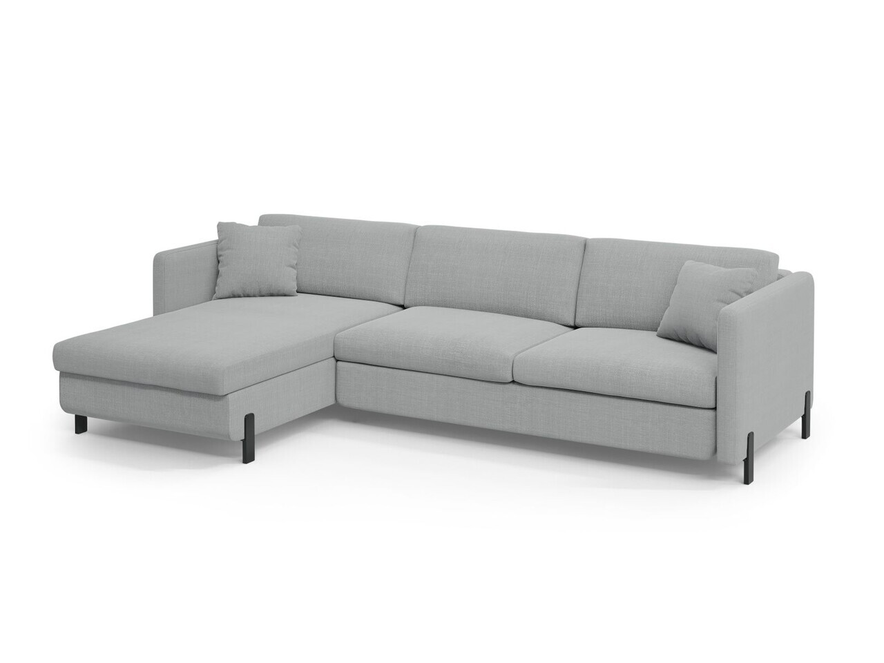Coltar extensibil stanga 4 locuri, Gloria, Micadoni Home, 266x170x88 cm, tesatura structurata, gri deschis — imaginea 5