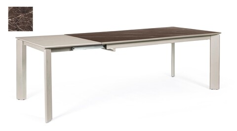 Masa extensibila Briva, Bizzotto, 160/220 x 90 x 76 cm, otel, maro/grej Masute living