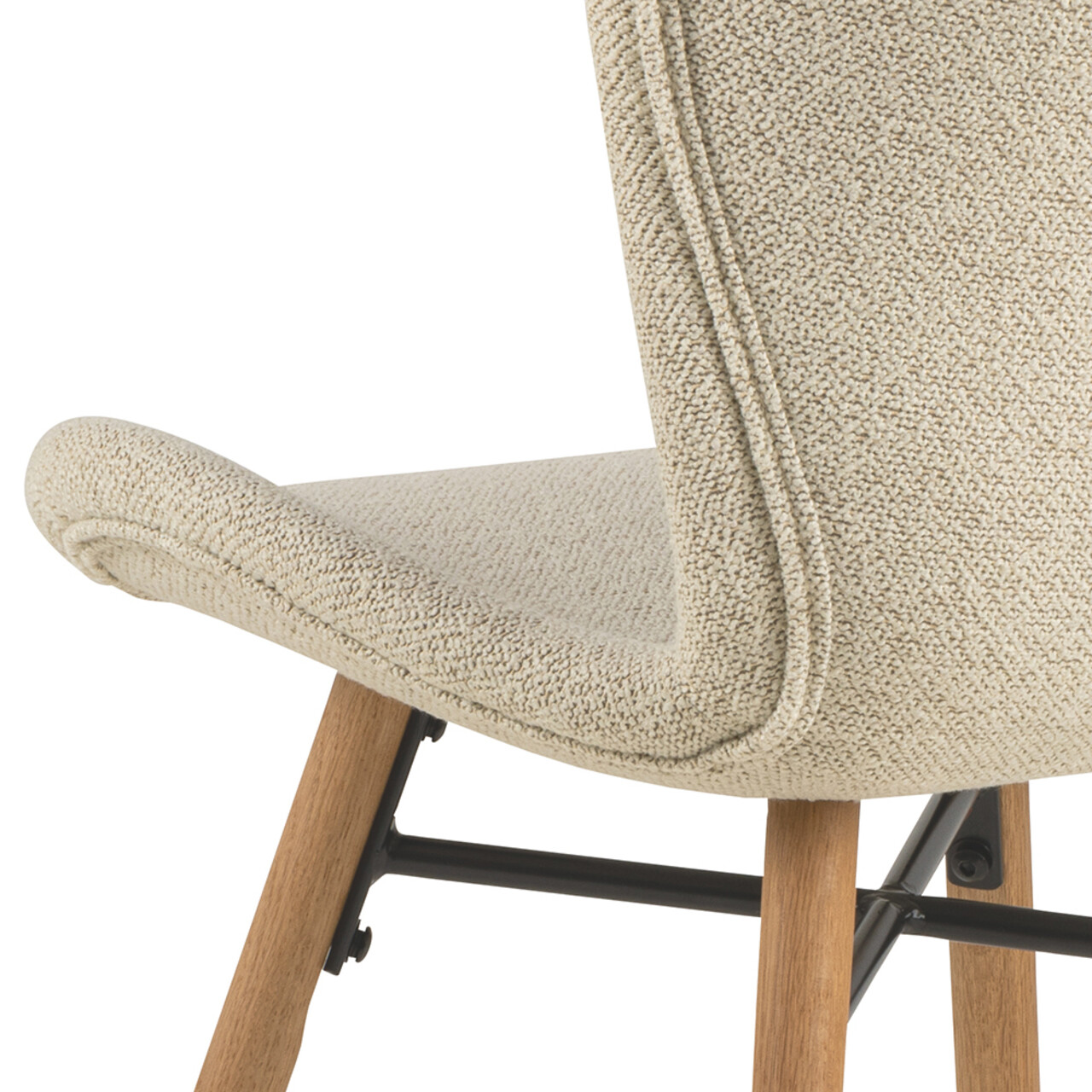 Scaun Batilda -A1, Actona, 47x53x82.5 cm, tesatura Boucle/lemn de stejar, crem - view 3