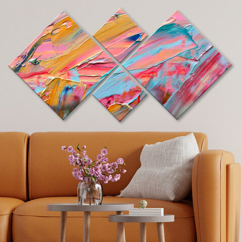 Set 4 tablouri decorative, 4mdf197416079, mdf, imprimat uv, multicolor