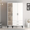 Dulap pentru haine, Hommy Craft, Kumsal PT, 120x47.5x201.4 cm, PAL, Alb