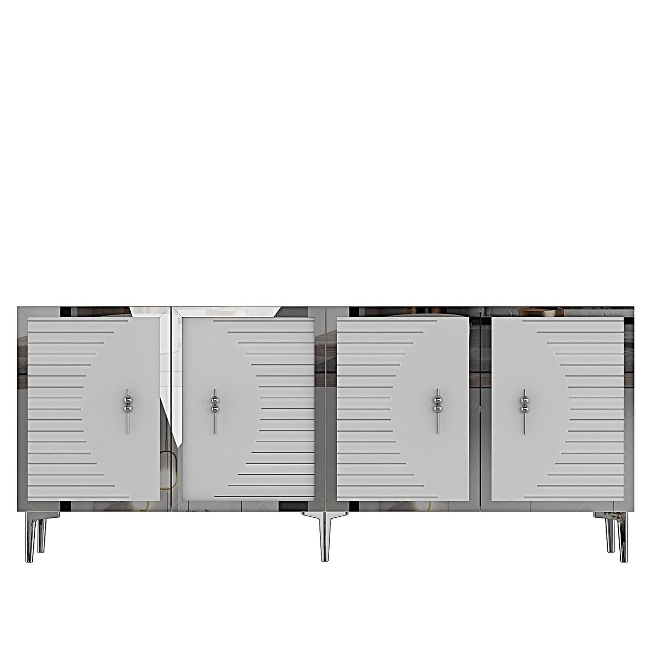 Consola, Hanah Home, Tuna 180, 180x75x32 cm, PAL , Alb / Argintiu - view 4