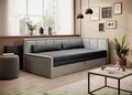 Canapea extensibila brat dreapta 3 locuri, ELTAP, Fulgeo, 214x82x77 cm, lemn/catifea din poliester, gri inchis/gri deschis