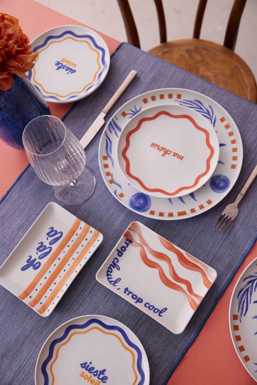 Set de cină (12 piese), L'essentiel Maison, 710KTP3118, Farfurie adâncă: 19 cm (4 bucăți), Albastru rosu - view 3