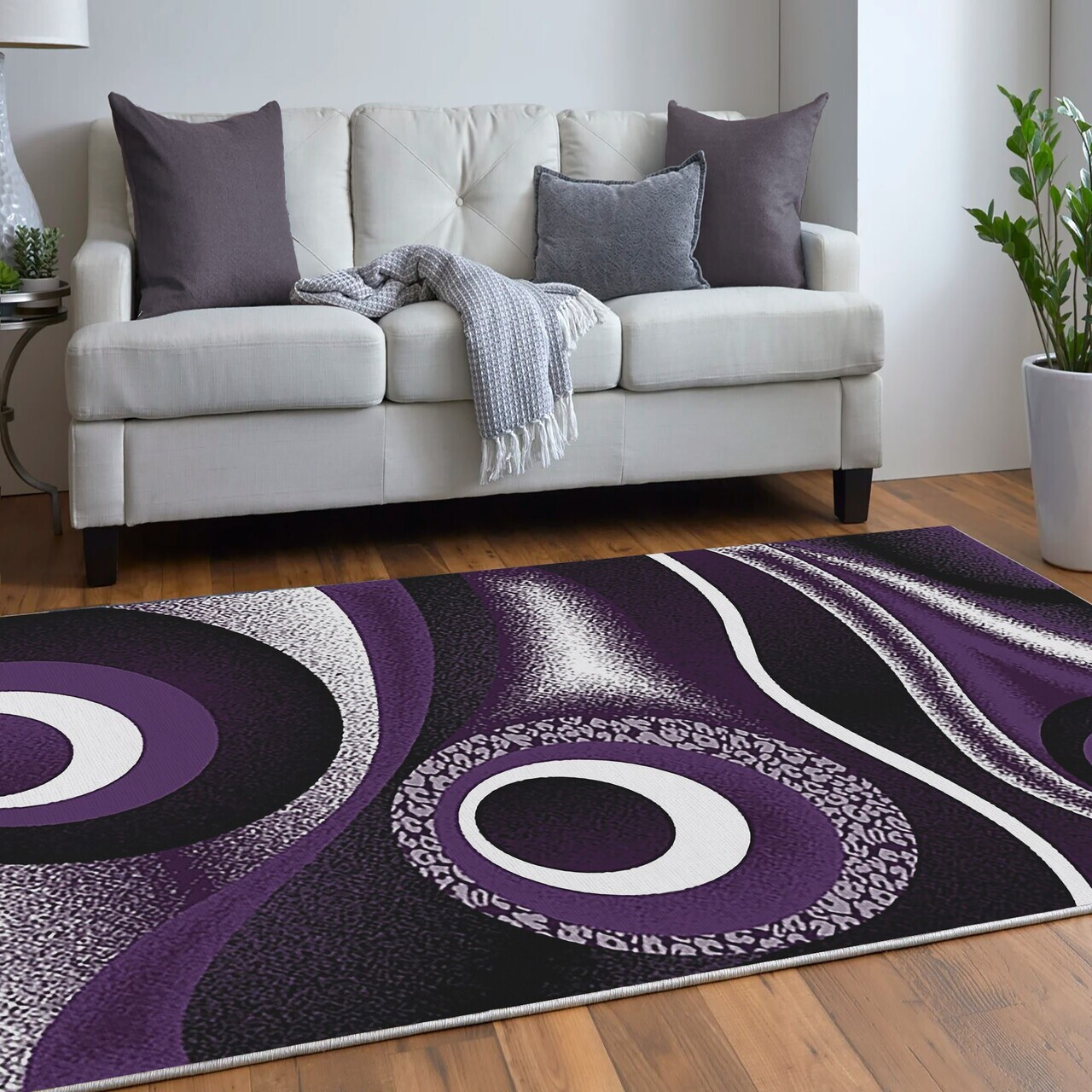 Covor, Woopamuk248, 120x180 cm, Bumbac/Poliester, Mov - view 2