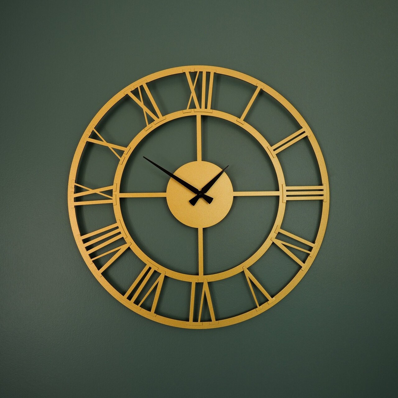 Ceas de perete, Roman Metal Wall Clock, Dimensiune: 49 x 49 cm, Auriu - view 3